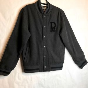 DARVUS GREY VARSITY LETTERMANS  JACKET SIZE M